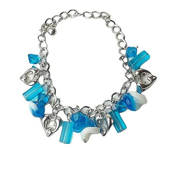 Dolphins Charm Blue Bracelet - Picture 1 of 2
